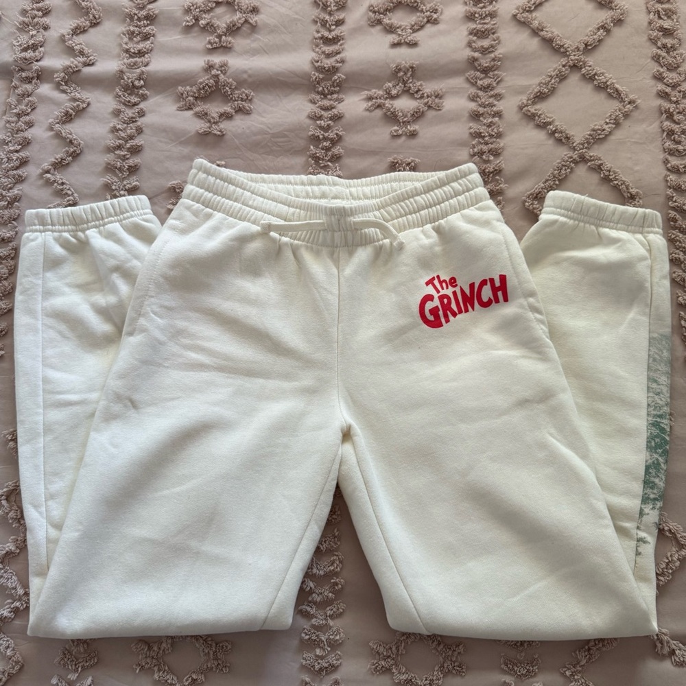 Grinch Sweatpants Cream Size L